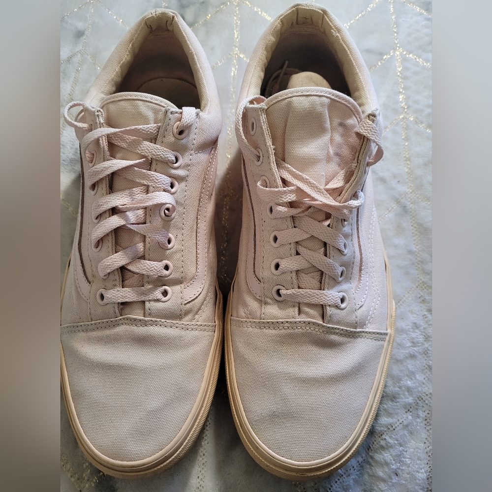 Vans-Old Skool Mono Canvas Pastel Pink Skate Shoe Women Size 13